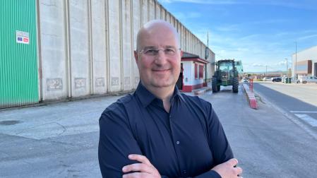 El director de la Asociación Nacional de Productores de Ganado Porcino (Anprogapor), Miguel  Ángel Higuera, en Caparroso, donde participó en una jornada.