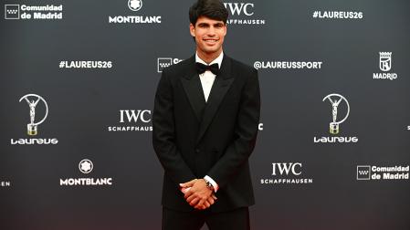 Carlos Alcaraz a su llegada la gala de entrega de los Laureus World Sports Awards 2026