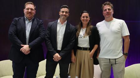 Carlos Romano (Urzante), Mikel Bilbao (Makro Pamplona), Sara Nahum ('Diario de Navarra') y José Ramón Larráyoz (Grupo Crealia)