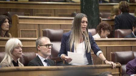 La portavoz de Junts en el Congreso, Miriam Nogueras, durante una sesión plenaria en el Congreso