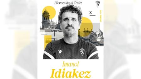 Imagen publicada en redes por el Cádiz anunciando la incorporación de Imanol Idiakez