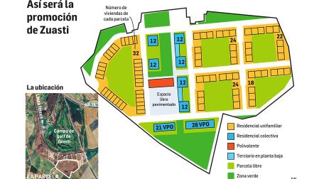 Mapa con el aspecto que tendrá la promoción de viviendas en Zuasti