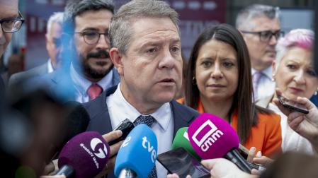 El presidente de Castilla-La Mancha, Emiliano García-Page, este viernes en Azuqueca de Henares