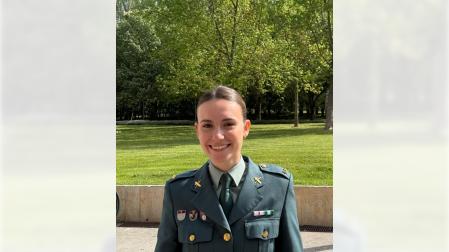 La teniente de la Guardia Civil Sonia Huarte, en Pamplona