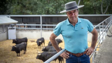 Alfonso Vázquez Benítez, mayoral de la ganadería de Fuente Ymbro, en los Corrales del Gas en 2022