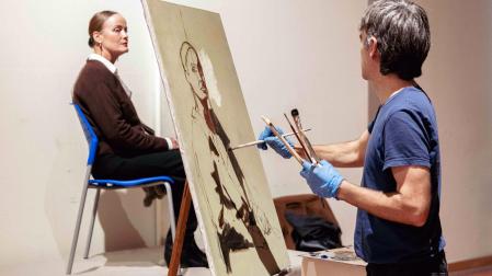 Retrato en directo con David Anocíbar en Lodosa.