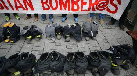 Protesta del colectivo de bomberos.