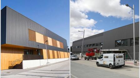 A la izquierda, el colegio público de Arbizu, que se abrió para el curso 2019/2020; a la derecha, el colegio Irulegi, en Mutilva, acoge a alumnado del modelo D