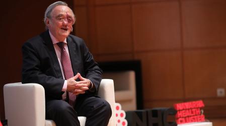 Mariano Barbacid, fotografiado en una visita en Pamplona en 2024