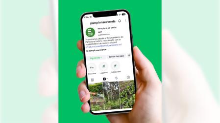 Aspecto del nuevo logotipo de @PamplonaEsVerde