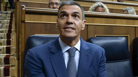 El presidente del Gobierno, Pedro Sánchez, al inicio de la sesión de control al Ejecutivo celebrada este miércoles en el Congreso