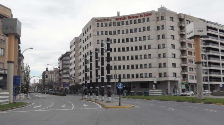 El edificio del Servicio Navarro de Salud-Osasunbidea, en la plaza de la Paz, en Pamplona