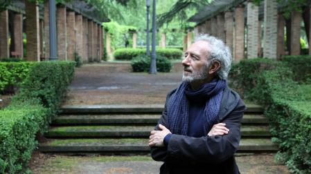 Santiago Beruete, este lunes, en el Parque de la Taconera de Pamplona