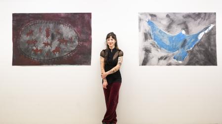Nagore Chivite Lizarraga en la exposición de El Sario de la UPNA