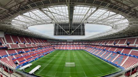 Una vista general del estadio de El Sadar tomada recientemente, donde se aprecia la cantidad de pasillos que hay
