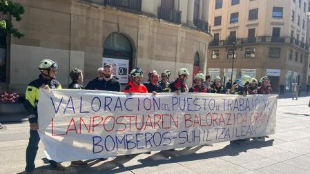 Imagen de la concentración de este jueves 7 de mayo en Pamplona