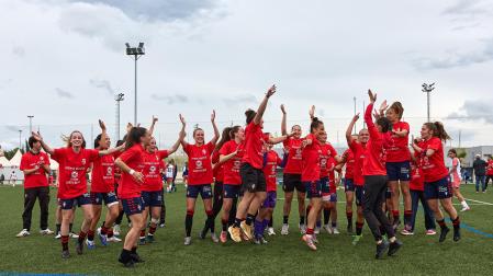 Partido de vuelta playoff de ascenso entre Osasuna Femenino B y Mallorca Internacional.