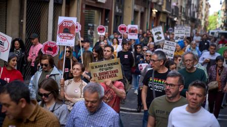 Fotos de la manifestación convocada por la Coordinadora de Plataformas Vecinales contra las plantas de biogás en Navarra