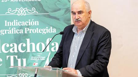 El consejero José Mª Aierdi, en el acto de celebración del 25 aniversario de la IGP Alcachofa de Tudela