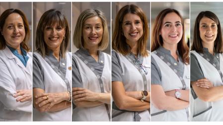 Las seis enfermeras premiadas: Eva Sánchez, Salomé San Bruno, Edurne Fernández, Eva Morillo, María Isabel Vivas y Bárbara Llenderrozas.