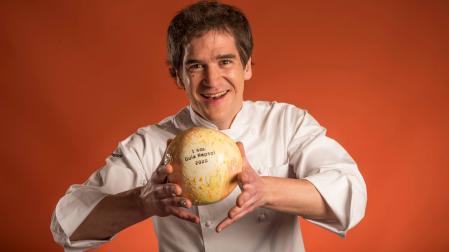 Nacho Gómara, del restaurante Verduarte de Pamplona, con el Sol Repsol