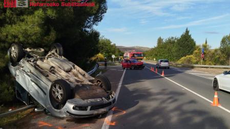 La colisión ha tenido lugar a la altura del pk. 1,1 de la carretera NA-6531