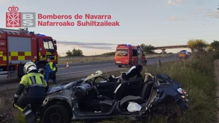 Herido tras sufrir una salida de vía en Castejón