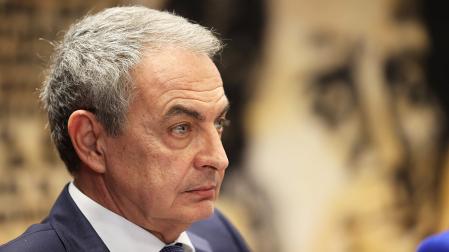 El expresidente Zapatero, durante su comparecencia en el Senado