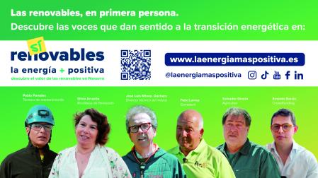 La campaña ‘RENOVABLES SÍ · La energía más positiva’, que reúne testimonios de personas sobre el impacto positivo de las energías renovables