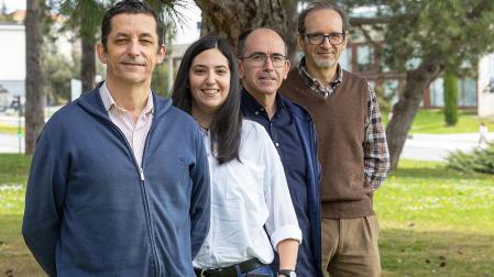 De izda. a dcha., Rafael Miranda, Maite Telletxea, David Galicia y Arturo H. Ariño, autores del estudio