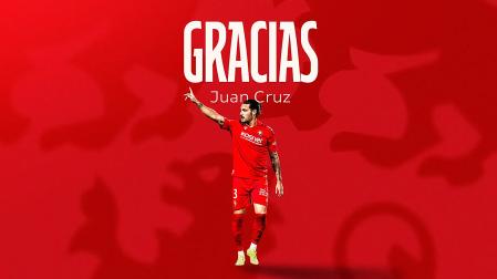 Imagen de Juan Cruz colgada por Osasuna en las redes sociales para comunicar su marcha