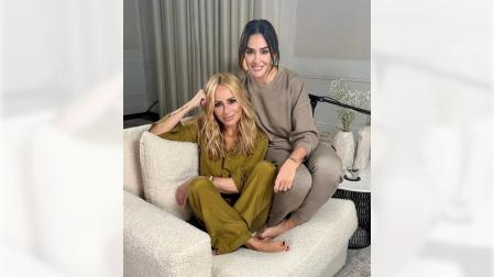 Marta Sánchez y Vicky Martín Berrocal, tras grabar el episodio del pódcast de la diseñadora