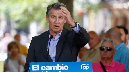 El presidente del Partido Popular, Alberto Núñez Feijóo, participa en un acto con motivo del 3º aniversario de las elecciones municipales y autonómicas