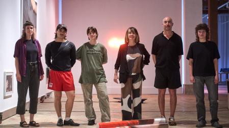 De izda a dcha: Itsaso Iribarren, Andrea Muniáin, Maite Redondo Gaztelu, Maider Garayo Urabayen, Jaime Remírez de Ganuza Garrido y Germán de la Riva. Faltó Carlos Irijalba