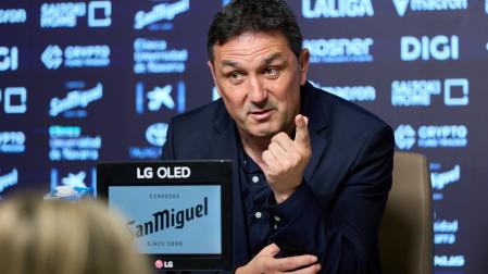 Braulio Vázquez, la semana pasada en la sala de prensa de El Sadar