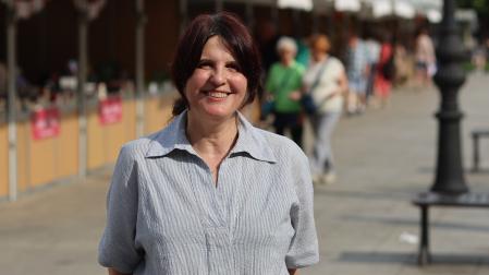 Regina Salcedo en la presentación de su nueva novela 'Elba y el Secreto de Thot'