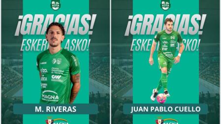 Riveras y Cuello dejarán de vestir los colores de Osasuna Magna