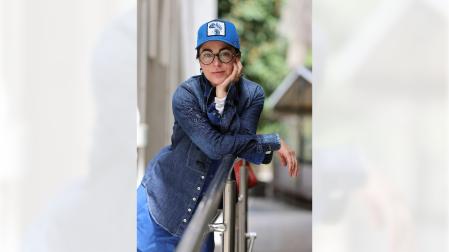 Natalia Moreno, el viernes 5 de junio en Pamplona, poco antes de la presentación de su libro