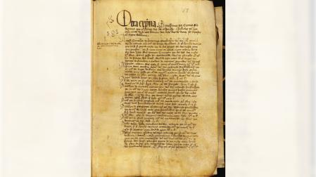 Registro de cuentas con los pagos a las gentes de armas reclutadas para la campaña de Albania en 1376.