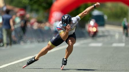 Foto de la maratón P2P de patinaje Pamplona-Puente la Reina.