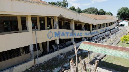 Daños en una escuela de Davao del Sur, en Filipinas
