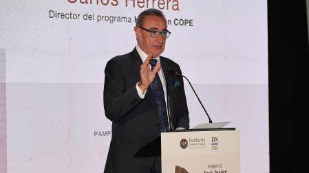 Carlos Herrera, durante su discurso en el acto que ha tenido lugar en Baluarte