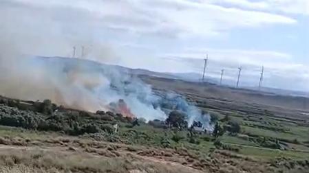 Vídeo del incendio en Corella fruto de la quema de restos de poda