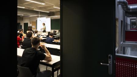 Estudiantes, en las pruebas de la convocatoria ordinaria de la PAU celebradas en la UPNA la pasada semana.