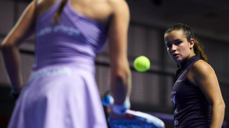Martina Calvo y Marta Ortega durante su partido de octavos de final
