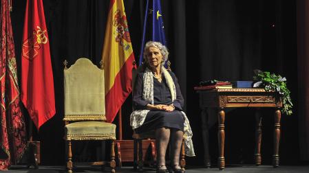 María Ángeles Mezquíriz cuando fue nombrada Hija Predilecta de Falces en 2021
