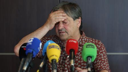 Tatono Arregui, presidente del C.D. Xota, durante la comparecencia de este viernes