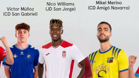 Imagen creada con IA de los futbolistas de la selección vistiendo las camisetas de sus primeros clubes