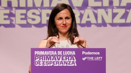 La líder de Podemos, Ione Belarra (c), participa en un acto organizado por su partido con el lema 'Primavera de lucha, primavera de esperanza'