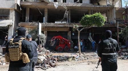 Efectos del último bombardeo israelí en Beirut